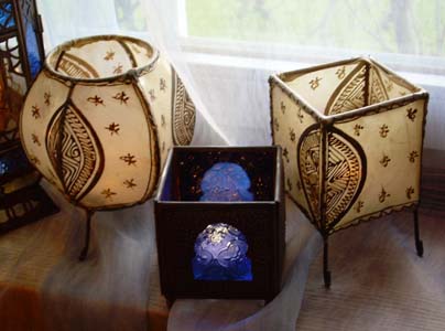 orientalische Windlichter aus Henna und Glas